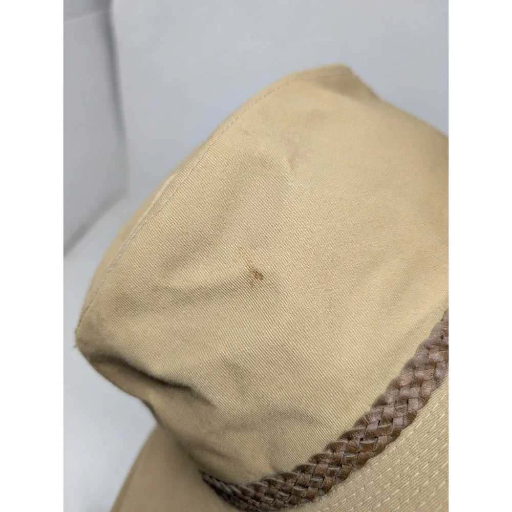 Vintage Fedora Hat Made in USA Men's Size Medium Safari Outdoor Canvas Sun Beige